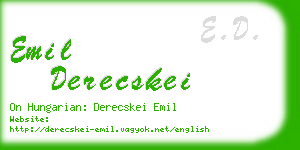 emil derecskei business card